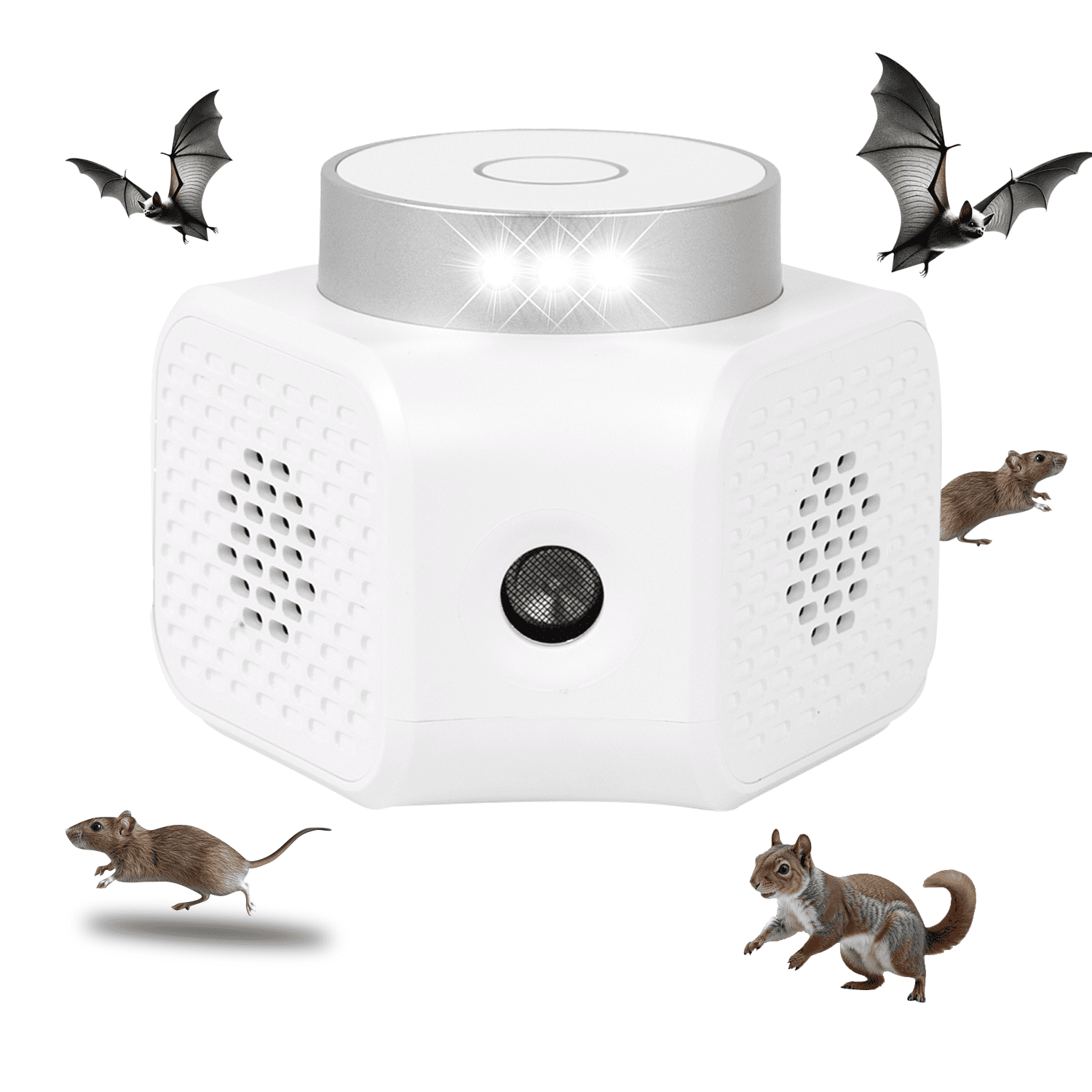 Ultrasonic Mouse Repellent Plug-In with 4 Modes, Indoor Rodent Repeller for Mice, Rats, Squirrels & Pests, 360° Coverage for House, Attic, Garage, Basement, RV