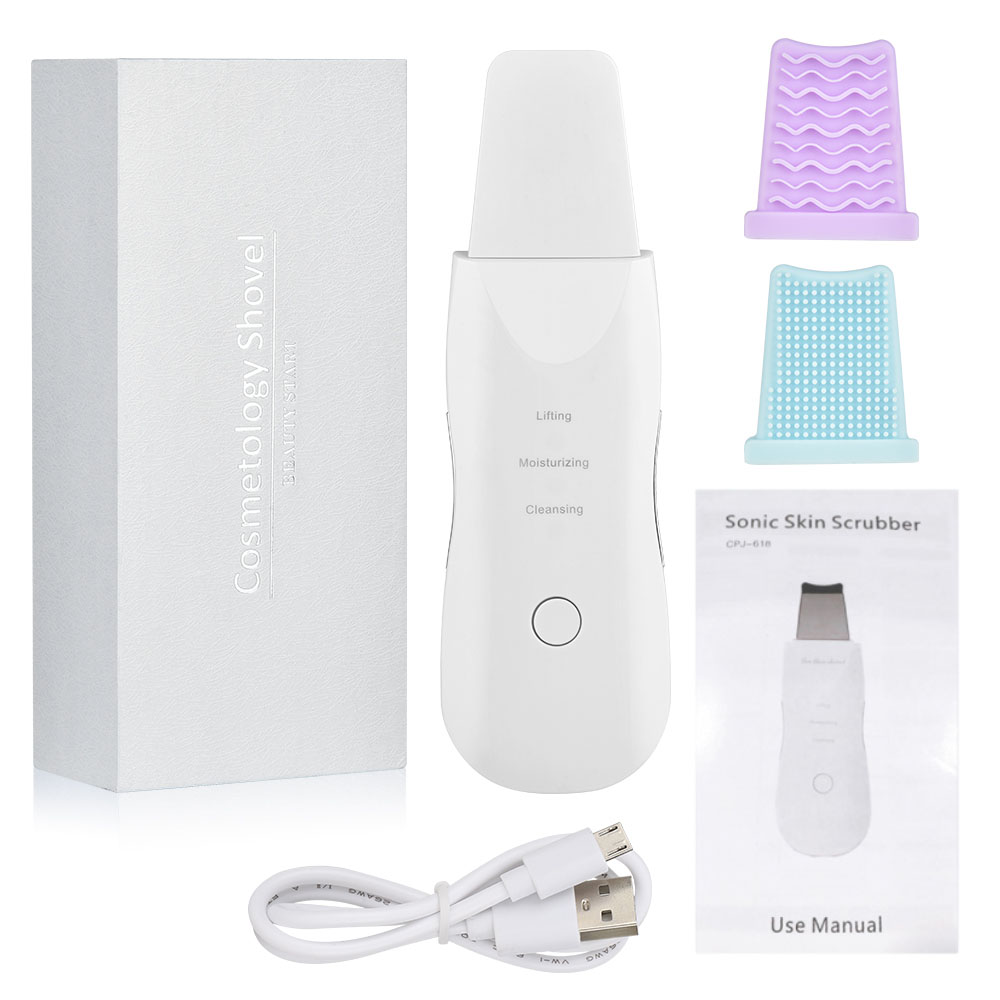 Ultrasonic Nano Ion Skin Scrubber Face Lifting Peeling Extractor Deep