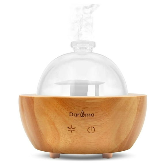 Ultrasonic Oil Diffuser, 200ml Wood Grain Aroma Diffuser & Humidifier for Essential Oils, Quiet Night Light for Home, Office, Hotel - 7 Color LED
