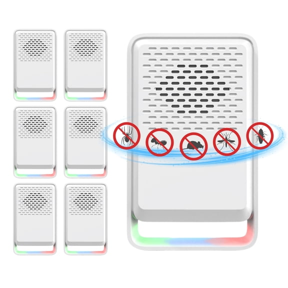 Ultrasonic Pest Control Plug In Wall Bug Repeller Indoor, Ultrasonic Mouse Repeller for House Bugs Mice Rodent Mosquito Roach Spider Ant, 3 Mode, 6 Packs