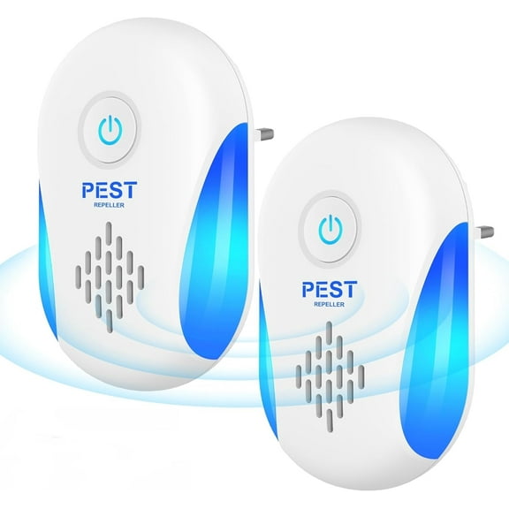 Ultrasonic Pest Control Repeler, 2 Pack Mouse Repelent Indoor for Roach Rodent Mice Bugs Ant Rat Spider Insect Deterrent, Pest Control Plug in for House, Kitchen, Office