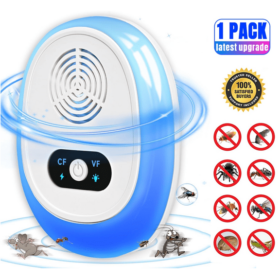Ultrasonic Pest Control Repeler, Electronic Pest Repelent Plug in Indoor for Insect Roaches Spider Ant Bug Mosquito Mouse Repelent for House Kitchen Garage Warehouse