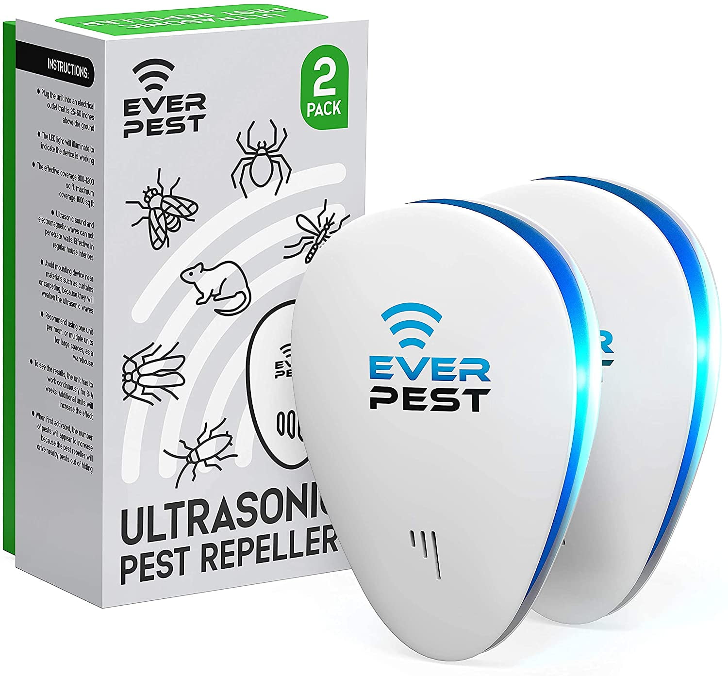 PREDATORGUARD PestAway Indoor Ultrasonic Pest Repeller - Two Pack
