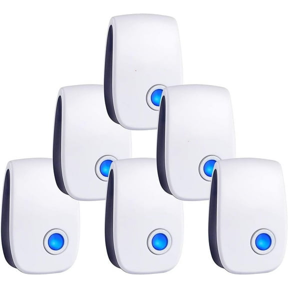 Ultrasonic Pest Control ler 6 Packs,Electronic Plug in lent pest Control for Bugs, Insects, Roaches,Mice,Rodents, Mosquitoes, Spiders