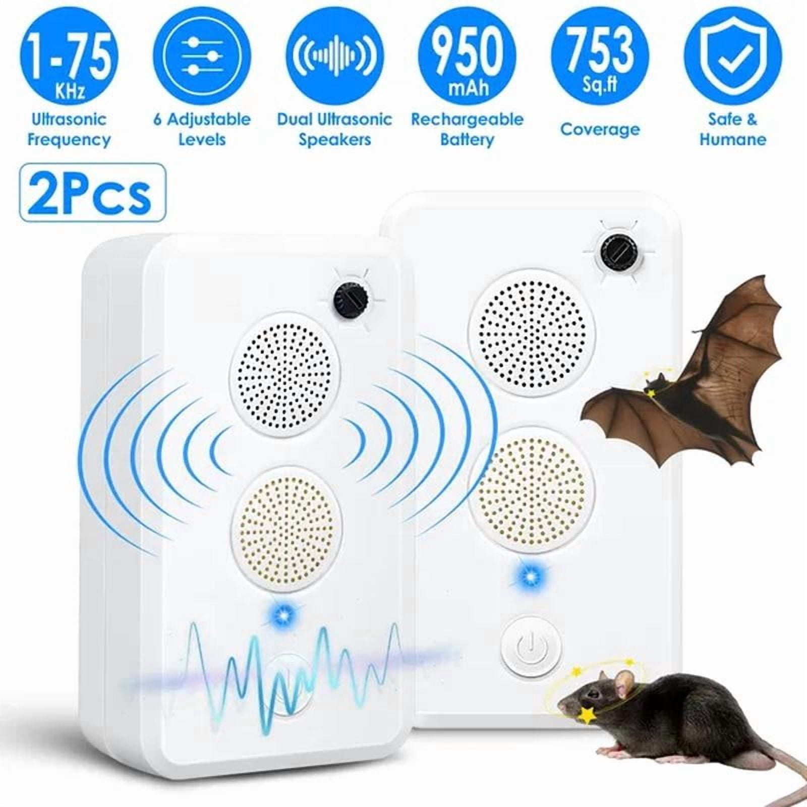 Ultrasonic Pest Deterrent Repeller with Adjustable Levels, Extended Runtime, and Wide Coverage