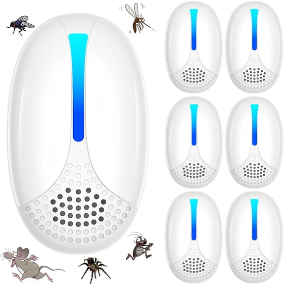 Ultrasonic Pest & Insect Repeler, Ultrasonic Repelent for Roach, Rodent, Mouse, Bugs, Mosquito, Mice, Spider, Ant,Electronic Plug in Pest Control,6 Packs