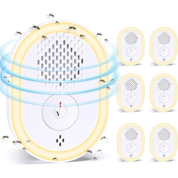 Ultrasonic Pest & Insect Repeller, Ultrasonic Repellent for Roach, Rodent, Mouse, Bugs, Mosquito, Mice, Spider, Ant,Electronic Plug in Pest Control,6 Packs