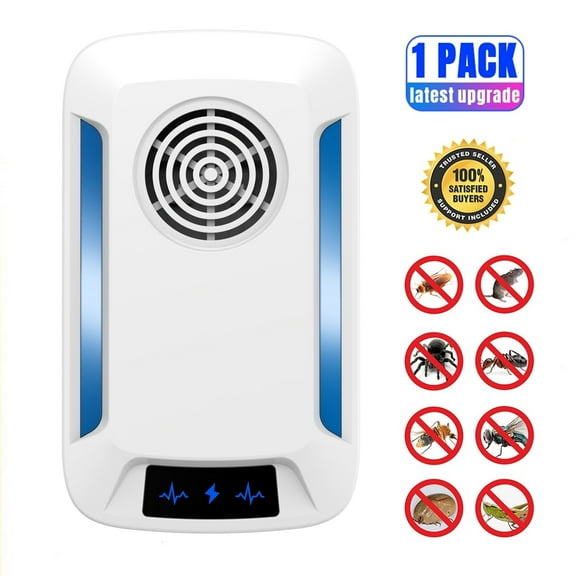 Ultrasonic Pest Repeler 1 Pack, Indoor Ultrasonic Repelent for Roach, Rodent, Mouse, Bugs, Mosquito, Mice, Spider, Ant, Electronic Plug in Pest Control for House, Kitchen, Office, Garage