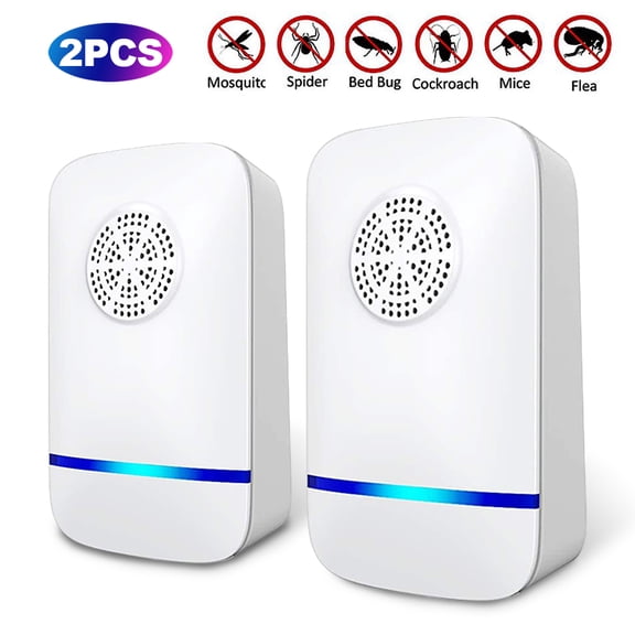 Ultrasonic Pest Repeler, 2 Pack Electronic Mouse Repelent Plug in Indoor Pest Control for Mice, Rodent, Roach, Bugs, Rats, Mosquitoes, Spider