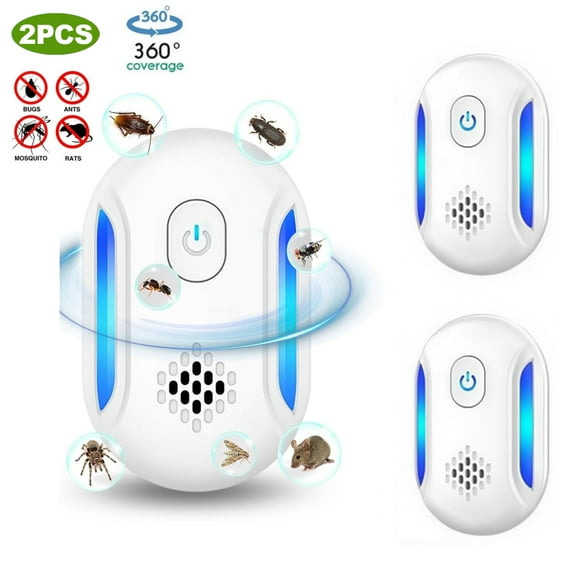 Ultrasonic Pest Repeler 2 Pack, Electronic Mouse Repelent for Roach, Rats, Bugs, Mice, Rodent, Mosquito, Spider, Insect, Pest Control Plug in Indoor for House, Kitchen, Garage, Warehouse, Office
