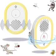 Ultrasonic Pest Repeler 2 Pack, Mouse Repelent Indoor Ultrasonic Plug in, Pest Control Indoor for Bugs Roaches Insects Mice Spiders Flies Cockroach Rodent Rat