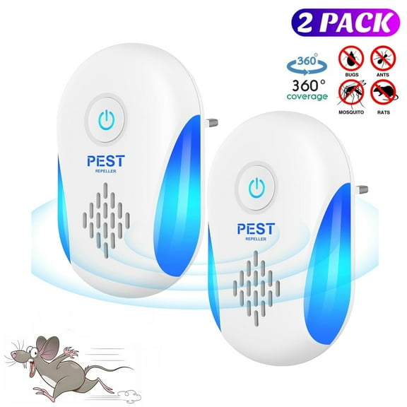Ultrasonic Pest Repeler Indoor, 2 Packs Mice Repelent Ultrasonic Plug in Indoor Pest Control for Mouse, Roach, Rat, Rodent, Bugs, Mosquito, Spider, Insect for Home, Kitchen, Garage, Office