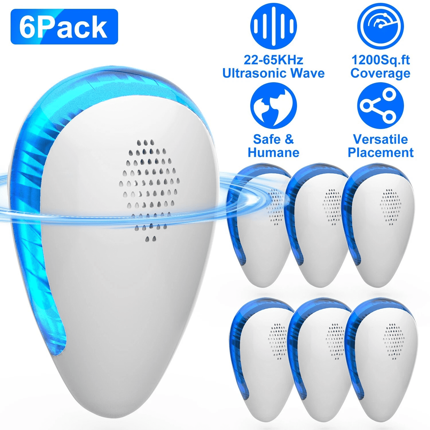 Ultrasonic Pest Repeler , Pest Control Ultrasonic Repelent, Electronic Bug Repelent for Ant, Mosquito, Mice, Spider, Roach, Rat, Flea, Fly