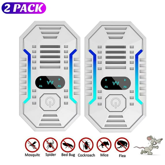 Ultrasonic Pest Repeler Plug in, 2 Pack Mouse Roach Rodent Bugs Mice Rats Mosquito Insect Spider Repelent Indoor Pest Control for House, Kitchen, Garage, Warehouse, Office