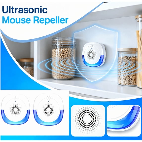 Ultrasonic Pest Repellent Indoor, Electronic Mouse Repeller for House, Rodent Mice Rat Deterrent, Spider Insect Control, Bat Repellent Devices for Kitchen Garage Attic 2PC
