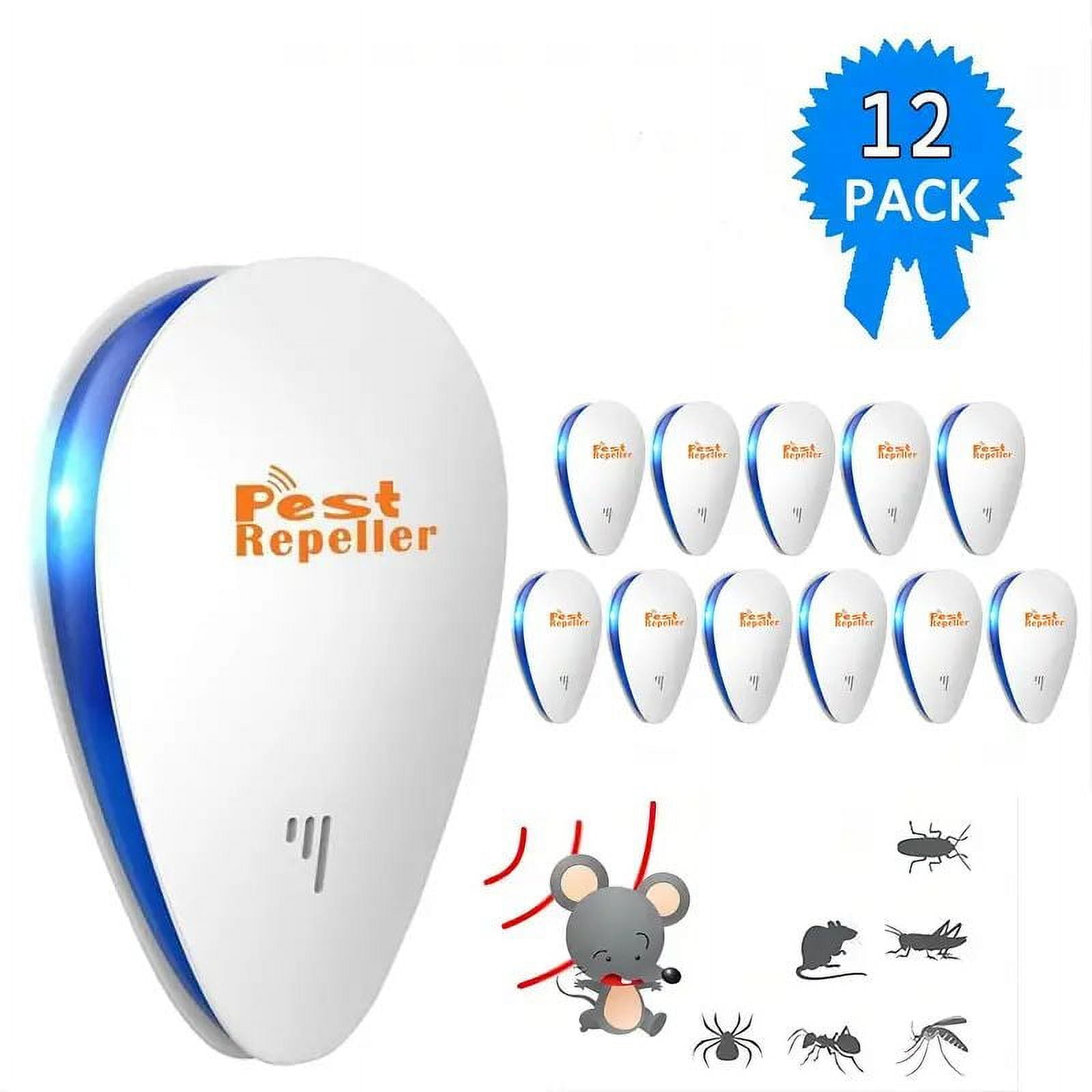 Ultrasonic Pest Repeller 12 Pack,Mouse Repellent Ultrasonic Plug in Pest Repellent,Mice Repellent Plug-Ins,Mosquito Repellent Indoors,Pest Control for Insect, Spider,Ant,Cockroach,Rodent Repellent