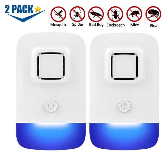 Ultrasonic Pest Repeller, 2 Pack Plug in Indoor Pest Control for Mice, Bugs, Roaches, Rats, Rodents, Spiders, Cockroaches, Mosquitoes, Mouse Repelent for Indoor Use