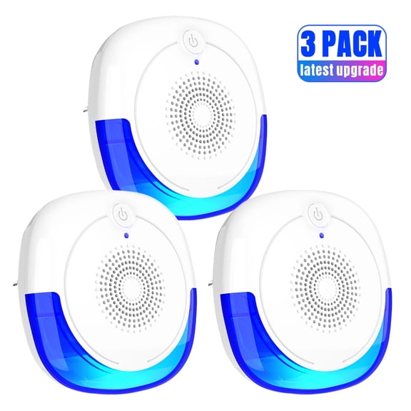 Ultrasonic Pest Repeller 3 Pack, 2021 Upgraded, Indoor Pest Control, Pest Repeller for Ants, Roaches, Mice, Mosquitoes, Spiders, Flea, Safe for Humans & Pets