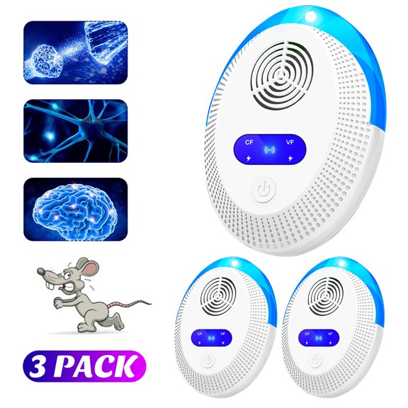 Ultrasonic Pest Repeller 3 Pack,Roach Killer, Ultrasonic Frequency Conversion Pest Control Mosquito Repellent Indoor for Home, Office, Repel Bugs for Roaches Spiders Flies Mosquitoes bat Fleas Rodents