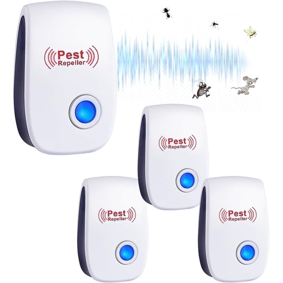 Ultrasonic Pest Repeller 4 Pack, Mouse Repellent Plug in for Rodent, Mosquito, Mice, Spider, Ant, Flea, Bug, Pest Control for House Garage Office Hotel