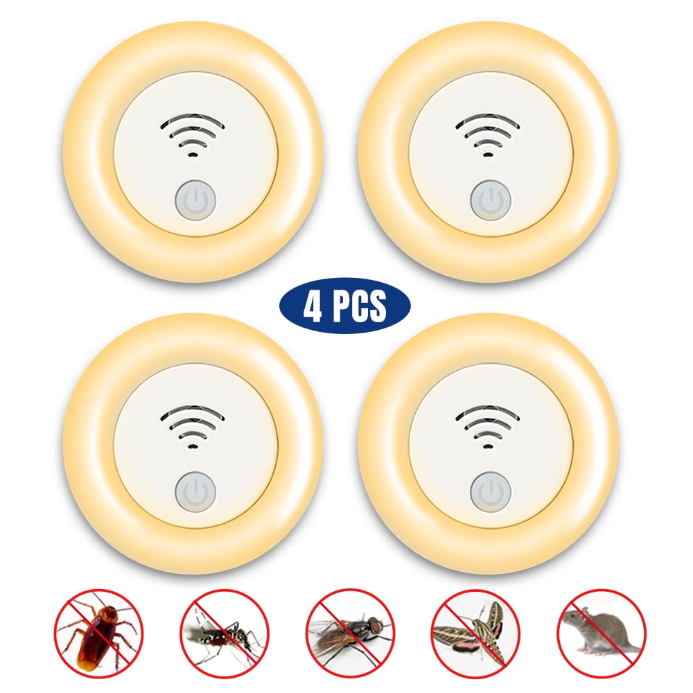 Ultrasonic Pest Repeller, 4 Pack Plug Inoor Pest Repeller for Control Mosquitoes, Rodents, Mosquito, Mouse, Cockroaches, Bug, Spider, Ant, Human and Pet