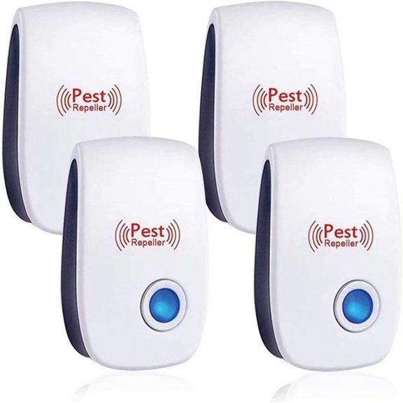 Ultrasonic Pest Repeller 4 Pack,Upgraded Electronic Pest Repellent Plug in Indoor Pest Control for Insects, Mosquito, Mouse, Cockroaches, Rats, Bug, Spider, Ant, Human and Pet Safe