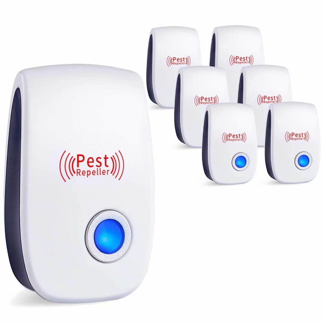 Ultrasonic Pest Repeller 6 Pack, 2021 Newest Upgraded Ultrasonic Pest Repellent Indoor Pest Control Electronic Plug in Insect Repellent for Home, Office, Kitchen, Warehouse, Hotel