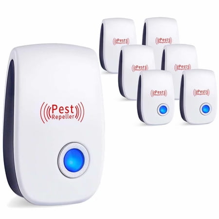 Ultrasonic Pest Repeller 6 Pack, 2021 Newest Upgraded Ultrasonic Pest Repellent Indoor Pest Control Electronic Plug in Insect Repellent for Home, Office, Kitchen, Warehouse, Hotel