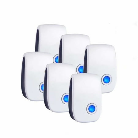 Ultrasonic Pest Repeller 6 Pack Electronic Repeller Indoor Plug-in - Get rid of - Rodents, Mice, Rats, Squirrels, Bats, Insects, Bed Bugs, Ants, Fleas, Mosquitos, Fly, Spiders, Roaches!