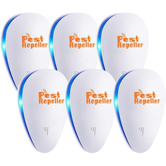 Ultrasonic Pest Repeller 6 Pack Indoor Pest Repeller Plug in Ultrasonic Pest Control Repelling Rodent and Insect Electric Pest Control Repellent Friendly for Kid and Pet, White