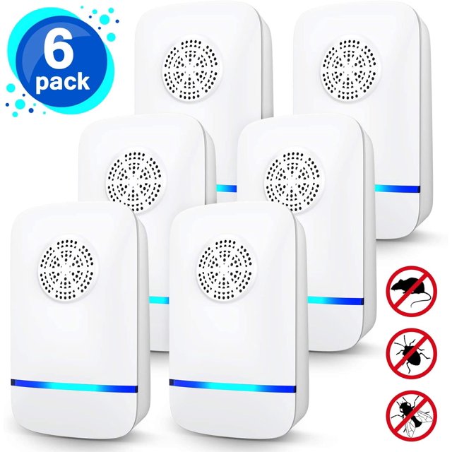 Ultrasonic Pest Repeller 6 Pack, Insect Control, Spider Repellent, Plug