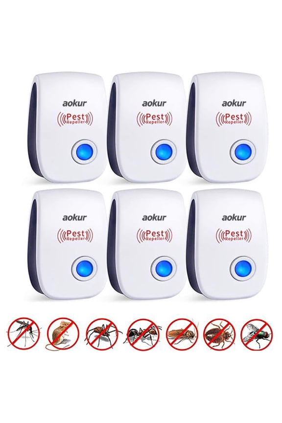 Ultrasonic Pest Repeller 6 Pack Pest Repellent, Pest Control Plug in Indoor Pests for Mosquito, Insects,Cockroaches, Rats, Bug, Spider, Ant, Rodent