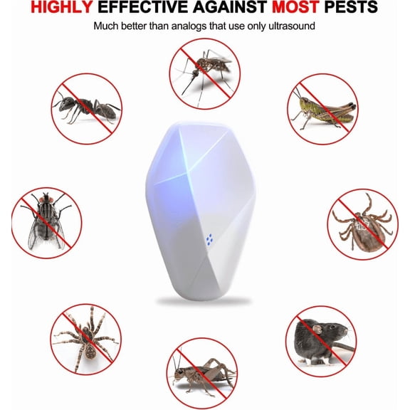 Ultrasonic Pest Repeller 6 Pack, Repellent Plug in Indoor for Roach Spider Ants Insect Rodents, Mouse Control Home, Kitchen, Warehouse, Hotel