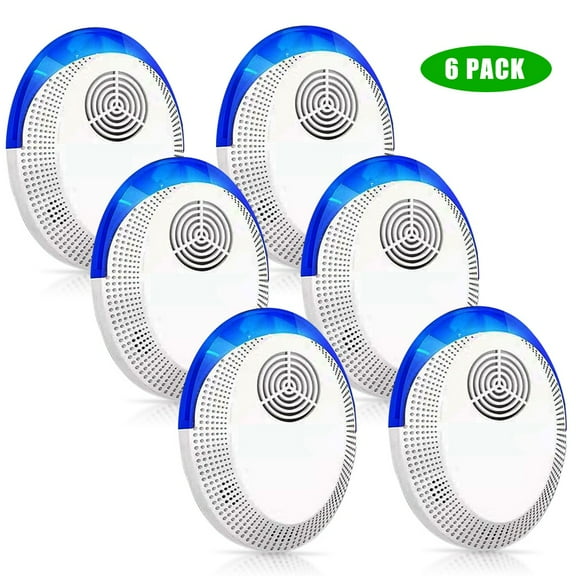 Ultrasonic Pest Repeller, 6 Packs, 2024 Upgraded, Indoor Electronic and Ultrasonic Pest Repeller for Mosquitoes, Roaches, Flea, Mice, Spiders, Ants, Humans & Pets Safe - Effective Pest Defender