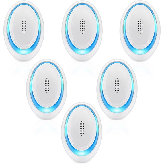 Ultrasonic Pest Repeller 6 Packs,Electronic Pest Repellent Pest Control Indoor for Living Room, Office, Warehouse, Garage, Hotel