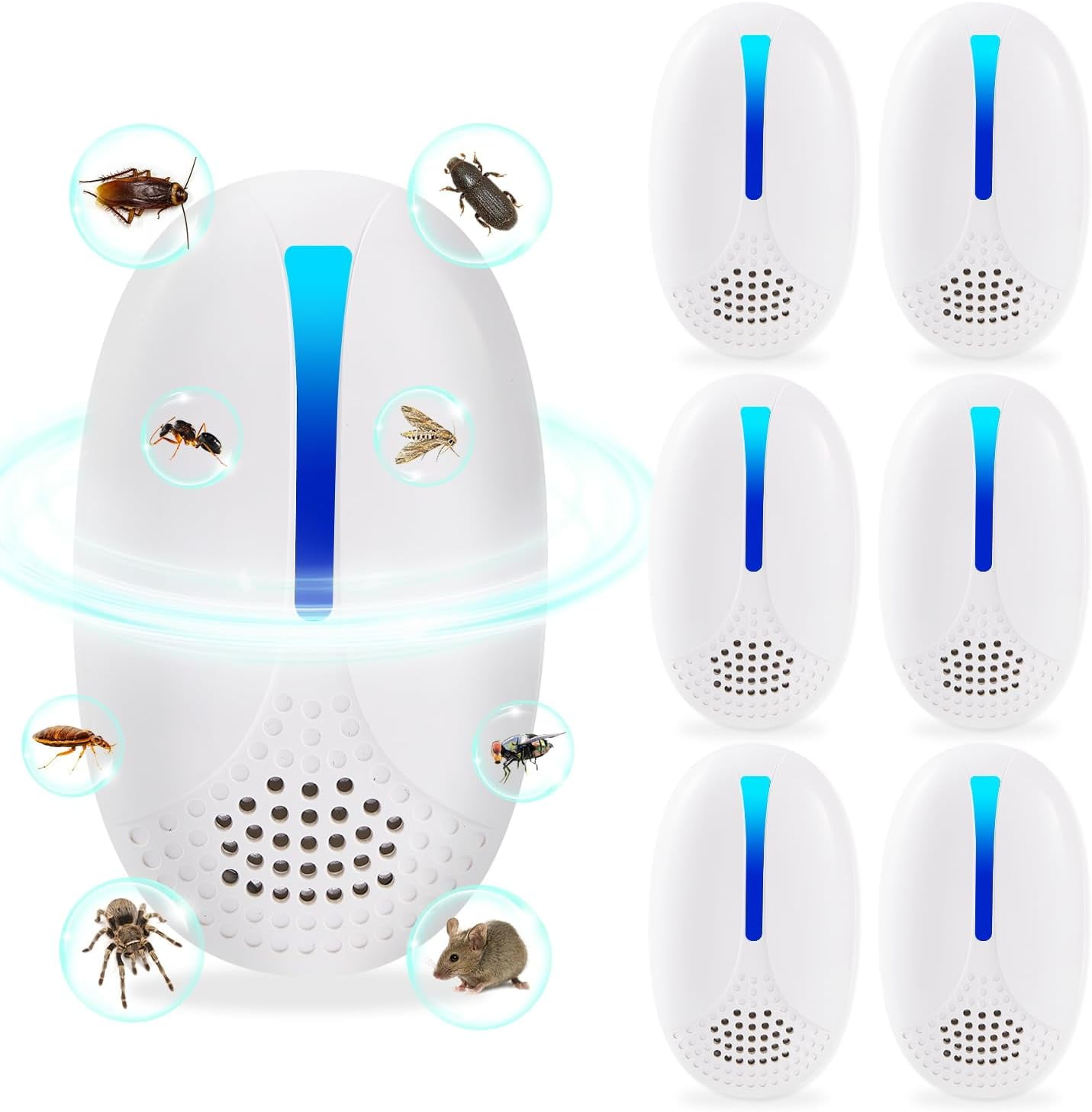 Ultrasonic Pest Repeller 6 Packs, Ultrasonic Pest Repellent Electronic Plug in Indoor Mouse Repellent, Pest Control for for Mouse,Roaches,Rats,Bug, Insects