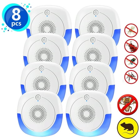 Ultrasonic Pest Repeller (8 Packs), Indoor Pest Control Plug in Repellent for Mosquito, Insects, Rats
