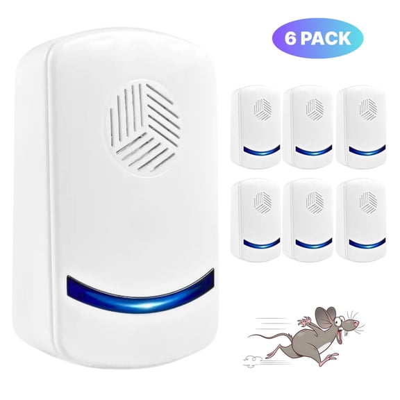 Ultrasonic Pest Repeller Bug Plug In for House 6 Pack, Ultrasonic Mouse Deterrent Device, Pest Control Plug In for Rat, Mice, Insect, Roach, Mosquito, Fly