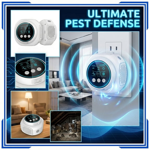 Ultrasonic Pest Repeller Pest Repellent Ultrasonic Plug in,Indoor Electronic Mouse Traps & Insect Repellent with 360° Coverage, LED Strobe Lights, Safe for Home for House Garage Warehouse Office