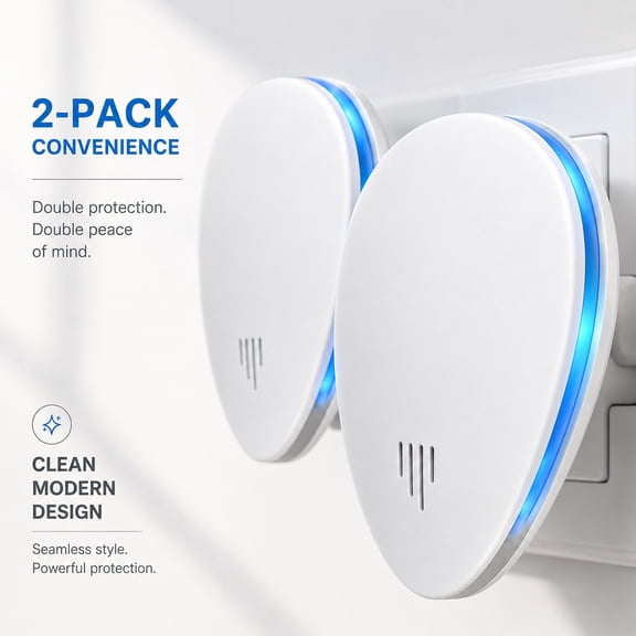 Ultrasonic Pest Repeller Plug-In with Soft Night Light for Indoor Use