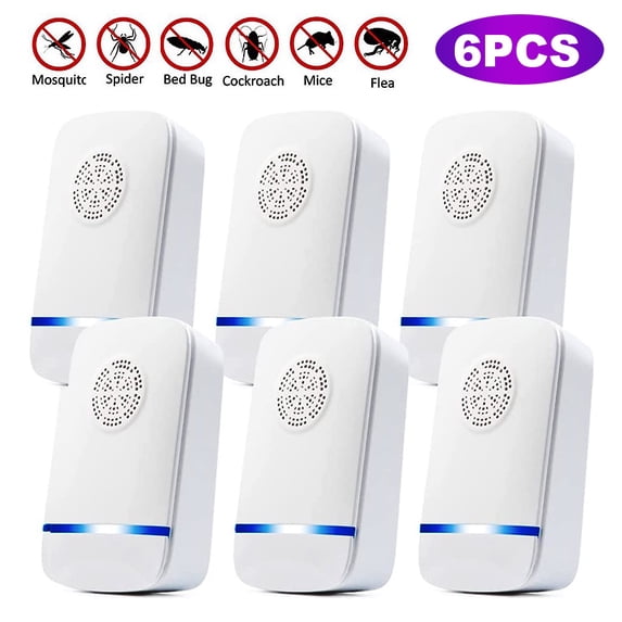 Ultrasonic Pest Repeller Plug in for Indoor Use, 6 Pack Highly Effective Electronic Mouse Repelent Plug in Pest Control for Mice, Roaches, Rats, Bugs, Fleas, Mosquitoes, Rodent, Cockroaches