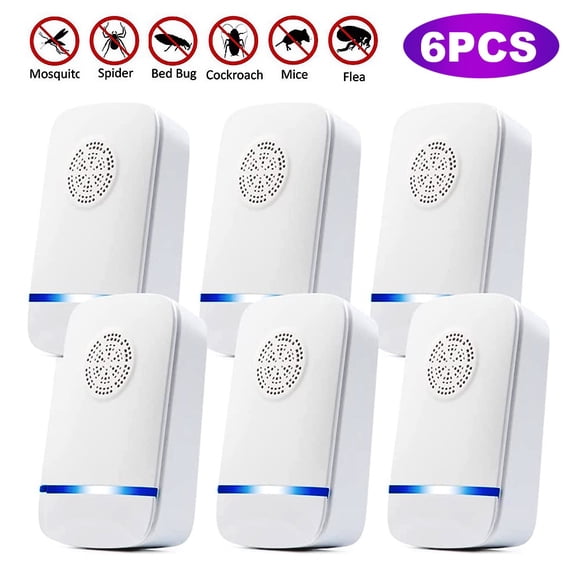 Ultrasonic Pest Repeller Plug in for Indoor Use, 6 Pack Highly Effective Electronic Mouse Repelent Plug in Pest Control for Mice, Roaches, Rats, Bugs, Fleas, Mosquitoes, Rodent, Cockroaches