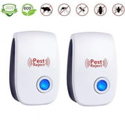 Ultrasonic Pest Repeller Plug in New 2019 Pest Repellent, Power Saving, Home Indoor and Outdoor Use, Pest Reject 2Pack Rat Repellent, Mice Repellent, Mosquitos, Roachs, Spiders, Bed Bugs, Fleas