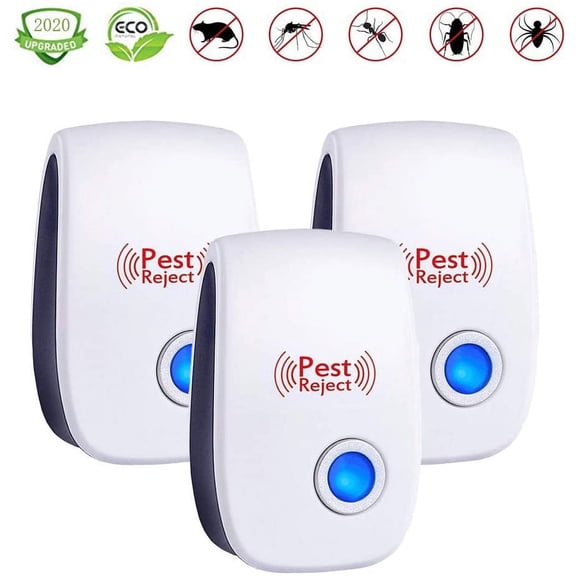 Ultrasonic Pest Repeller Plug in New 2019 Pest Repellent.Power Saving.Home Indoor and Outdoor Use.Pest Reject 3Pack Rat Repellent.Mice Repellent.Mosquitos.Roachs.Spiders.Bed Bugs.Fleas