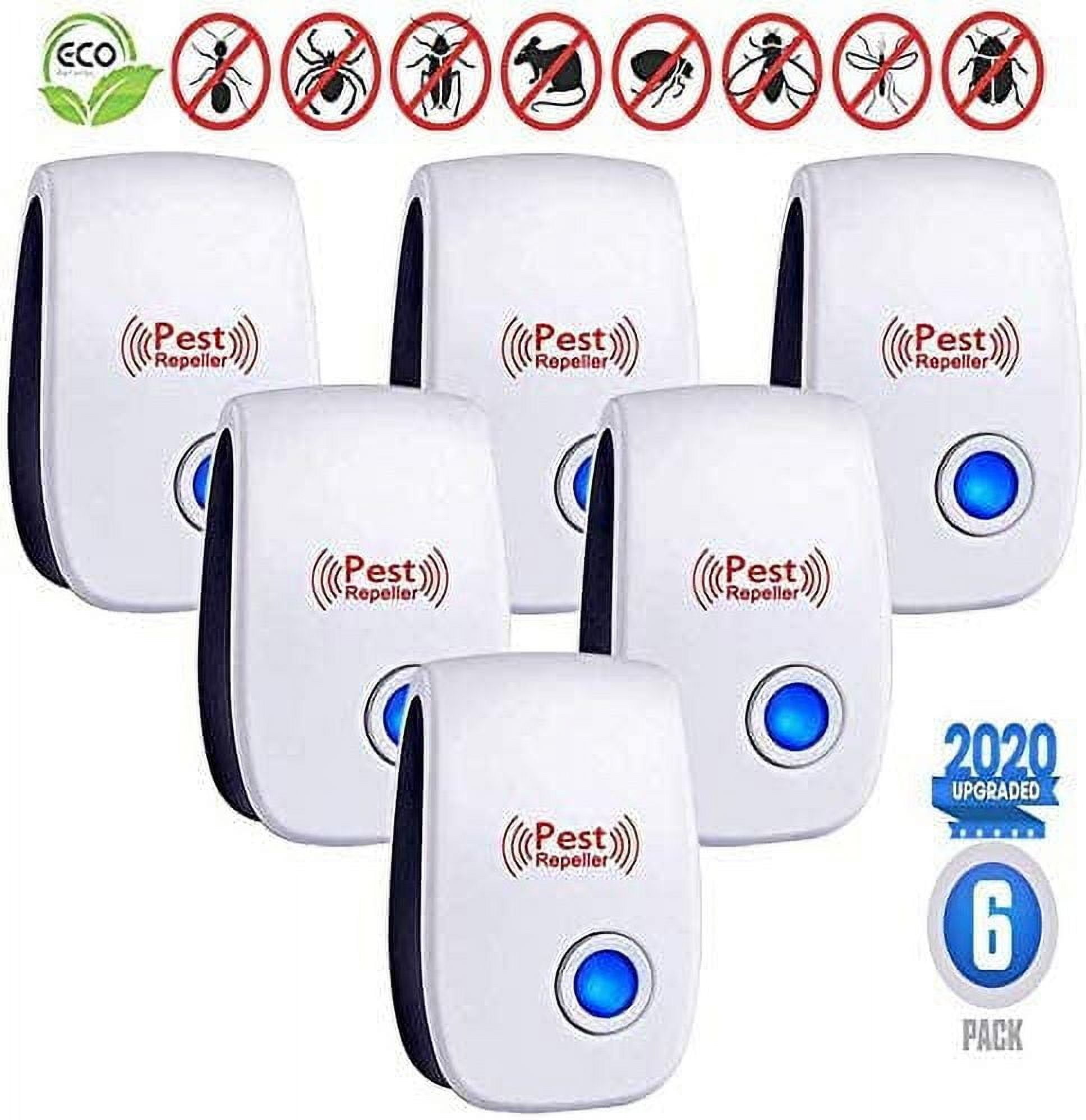 Ultrasonic Pest Repeller Plug in New 2019 Pest Repellent, Power Saving, Home Indoor and Outdoor Use, Pest Reject 6Pack Rat Repellent, Mice Repellent, Mosquitos,