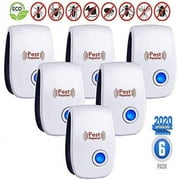 Ultrasonic Pest Repeller Plug in New 2019 Pest Repellent, Power Saving, Home Indoor and Outdoor Use, Pest Reject 6Pack Rat Repellent, Mice Repellent, Mosquitos, Roachs, Spiders, Bed Bugs, Fleas