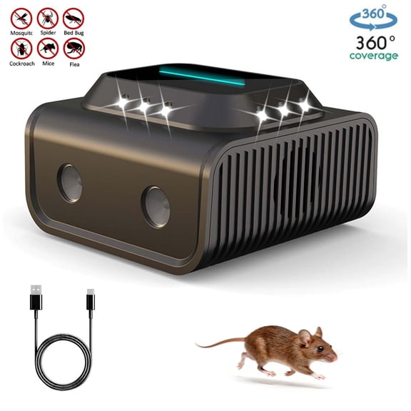 Ultrasonic Pest Repeller Plug in, 360 Electronic Mouse Traps & Rodent Repelent, Pest Control Indoor for Mice, Rodent, Squirrel, Spider, Bat, Bugs, Roach, Rat, Insect Deterrent for Home Office Garage