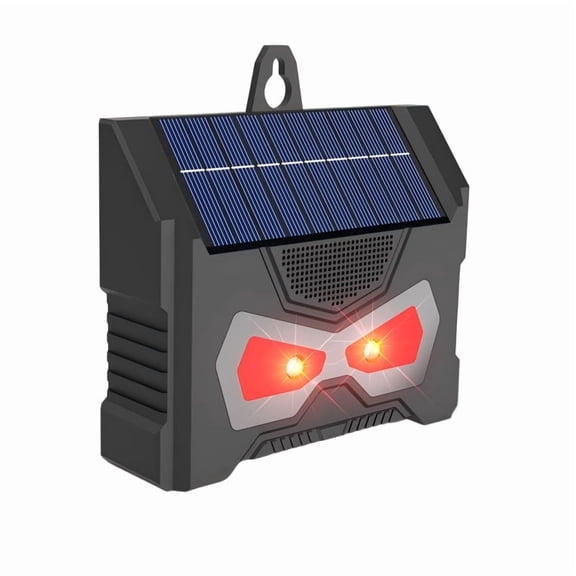Ultrasonic Pest Repeller Solar Powered Animal Deterrent Device with LED Flashing Lights and Design for Outdoor Use