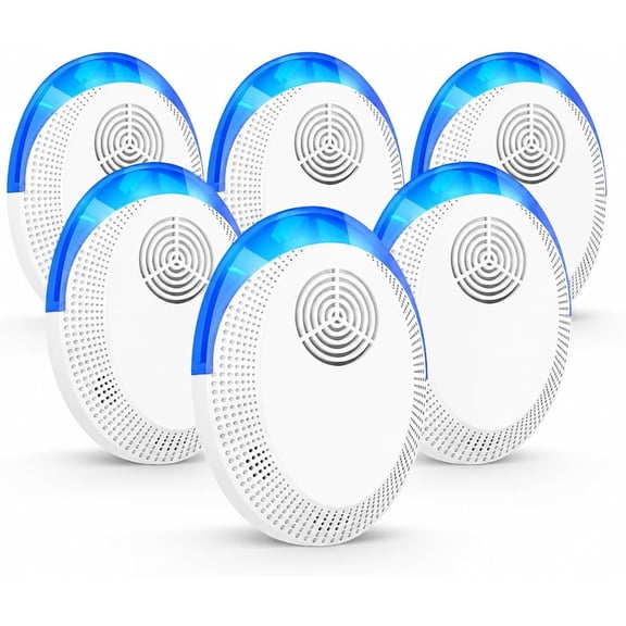 Ultrasonic Pest ler Plug-in Indoor, Mouse lent & Insect Deterrent for Mice, Roaches, Spiders, Ants, Rodents, Electronic Pest Control Device for Home, Garage, RV (6 Pack)