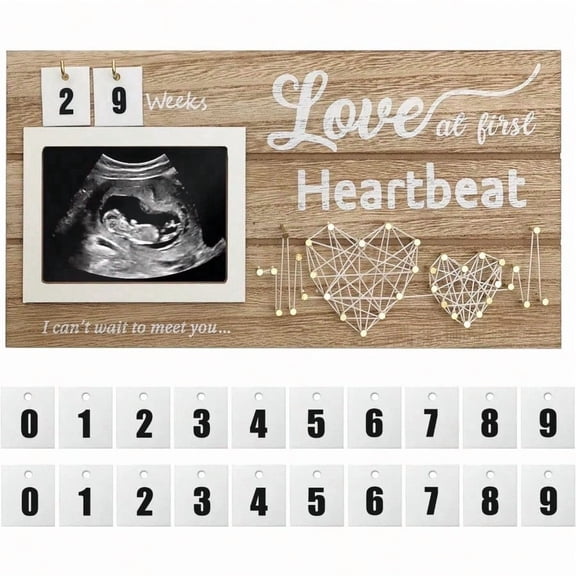Ultrasonic Picture Frame, Sonogram Picture Frame Baby Ultrasonic Countdown Photo Frame11.8 X 5.9 Inches Announcement Gifts For New Mom